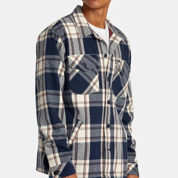 RVCA FLIGHT RISK SHIRT JACKET MENS SIZE XL NEW FLANNEL BLUE - Picture 1 of 6